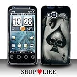 Rubberized Black Silver Ace Spade Skull Snap on Design Case Hard Case Skin  ....