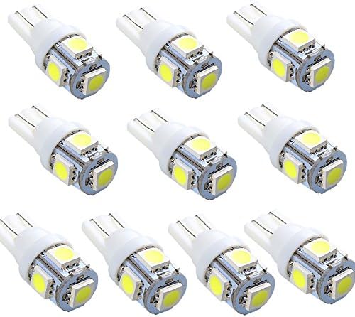 TURNYOUNG 12V W5W 2825 168 194 T10 Wedge 5050 5SMD White LED Light(10PCS)