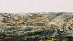 Gettysburg Battlefield Aerial View - Created 1863 - 16x20-inch - Fine-Art-Quality Photographic Print of an Image from the Library of Congress Collection