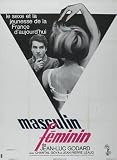 Masculine, Feminine: In 15 Acts Movie Poster (11 x 17 Inches - 28cm x 44cm) (1966) French Style A -(Jean-Pierre Léaud)(Chantal Goya)(Marlène Jobert)(Michel Debord)(Catherine-Isabelle Duport)(Eva-Britt Strandberg)