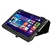 Evecase E FUN Nextbook 10.1'' Windows 8.1 Tablet Case (NXW10QC32G), SlimBook Leather Folio Smart Cover Keyboard Portfolio Stand Case Cover (with Auto Sleep/ Wake Function) - Black