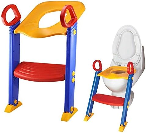 3 in 1 Toilet Potty Trainer Seat Chair Toddler Kid Ladder Step Up Training Stool for Boys OR Girls