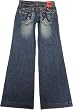 RED PEPPER 7085 Size 27 Women's Wid Leg Jeans Embroidery Embroidered Distressed