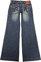 RED PEPPER 7085 Size 27 Women's Wid Leg Jeans Embroidery Embroidered Distressed