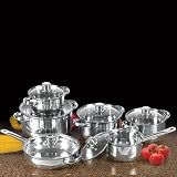 12 Piece Stainless Steel Cookware Set 12 Piece Stainless Steel Cookware Set