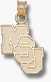 Mississippi State Bulldogs Staggered MSU Pendant - 10KT Gold Jewelry