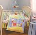 Dolly Toot Toot 4 Piece Crib Bedding Set Blues, Reds, Greens, Yellows