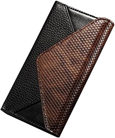 iPhone 6, 6S Wallet Case, W/ Wrist Strap Full-body Luxury Genuine Leather Flip Cover Magnetic Envelope Wallet Case For iPhone 6/iPhone 6S 4.7" (Black+brown)