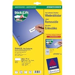 Avery Zweckform Wiederabl�sbare-Etiketten z.B.f�r Preisauszeichnung, weiss, 25,4x10mm, 4725 Etiketten