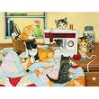 Quilting for Kittens 500pc Jigsaw Puzzle by Julie Bauknecht