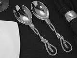 Chrome Salad Server Set w Tassel Handle 10.5 Long (Set of 24) - Baby Shower Gifts & Wedding Favors