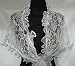 Diamond White Bridal Shoes White Triangle Scarf with twisted lace trim detail - Evening wear wrap wedding , bridesmaid , bridal, bride