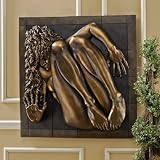 Contemporary Bronze Finish Nude Female Wall Art Sculpture Decor