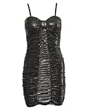 Clubwear Glitter Dress Silver Color Elastic Front and Side Trims