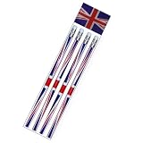 Union Jack Lead Pencils With Erasers (Pack of 4) Party Bag Toys