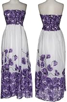 FUN & FLIRT Long Floral Strapless Dress
