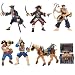 Papo Pirate Set Includes Wooden Leg Captain, Pirate Horse, Barbarossa Pirate, Conquistador Pirate, Cannon Pirate, Pirate w/ Grapnel, and Pirate Treasure Chest