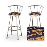 2 Chicago Bears NFL Football Themed Specialty / Custom Chrome Barstools wit ....