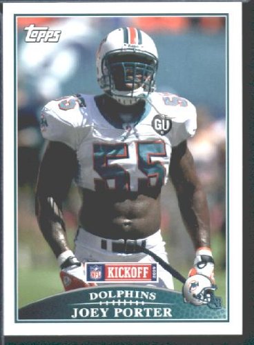 2009 Topps KickOff Football Card # 105 Joey Porter Miami Dolphins Mint Condition - Shipped In Protective ScrewDown Display Case!