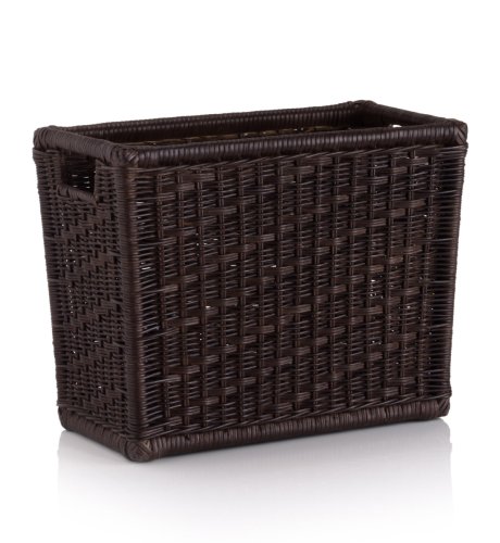 Dark Rattan Magazine Rack