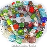 2 1/2 FEET of FUN! 50-60 Fancy Mixed Lampwork Glass Beads Assorted Styles