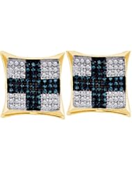 10KT Yellow Gold 0.92 CTW Diamond Micro Pave Earring