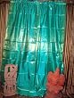 2 Seagreen Gold Brocade Silk Sari Curtains Window Treatment India Decor 96
