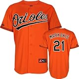 Nick Markakis Jersey: Youth Majestic Alternate Orange Replica Baltimore Orioles Jersey