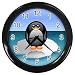 Black Wall Clock depicts Cute Penguin for Kids Bedroom