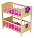 roba 97231 - Puppenetagenbett Happy Fee, inklusiv Textilausstattung, abnehmbare Stoffblume, Massivholz unbehandelt 57 x 57 x 31 cm