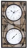 Chaney Instrument Indoor/Outdoor Clock & Thermometer Combo, Resin/Wire