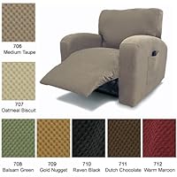 Recliner Chair Cover Stretch Pique Dutch Chocolate 711
