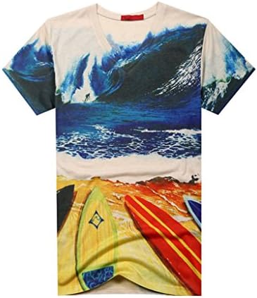 VENTELAN Men's Cotton Blend Short Sleeve Embellished Korean Fashion Casual Shirt