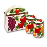 New Fruit 3 Piece Set Napkin Holder Salt Pepper Shakers