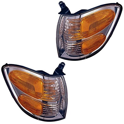 2001-2002-2003-2004 Toyota Sequoia & 2004 Tundra Pickup Truck Park Corner Lamp Turn Signal Marker Light Pair Set Right Passenger AND Left Driver Side (01 02 03 04)
