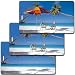 Lenticular Standard Luggage Tag with Clear Plastic Loop, an empty beach to a chair and umbrella on the beach, LT01-204