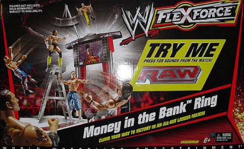MATTEL WWE MONEY IN THE BANK FLEX FORCE TOY ACTION FIGURE WRESTLING RING