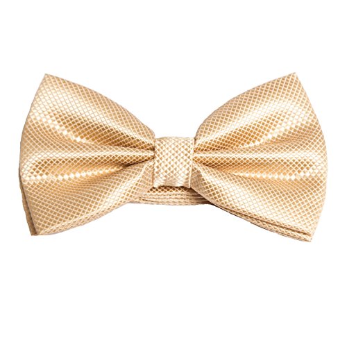 Men's Solid Formal Banded Bow Ties (Champagne)
