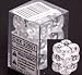 Translucent 16mm d6 Clear w/White Dice Block 12 pipped dice