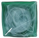 Colorful Recycled Art Glass Small Emerald Green Square Platter 12" x 12"