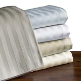 Echelon 800 Egyptian Stripe Queen Sheet Set, White