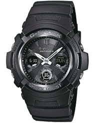 Casio G-Shock Quartz Watch with Black Dial Analogue - Digital Display and Black Resin Strap AWG-M100B-1AER