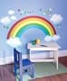 Rainbow, Stars, and Cloud Prepasted Wall Mural
