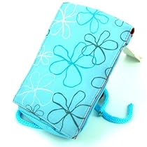 BlueBerry 8310 Curve :: U-Bop BeachPOUCH Velcro Flip Carrying Case (Blue) With Storage