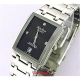 NEW PHILIP PERSIO MENS SQUARE DRESS CRYSTAL WATCH DATE by Philip Persio