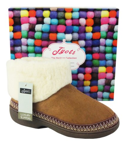 New Ladies Warm Lined Outdoor Sole Slipper Boots Slippers Boot Size 3 4 5 6 7 8