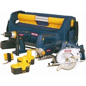 Ryobi One+ Starter Kit - Combi, Circular Saw & Jigsaw 2 Batteries Charger & Lanyard