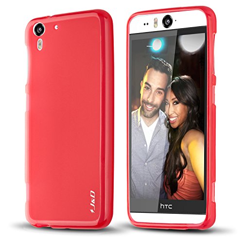 HTC Desire Eye Case, J&D [Drop Protection] Desire Eye Case [Slim Cushion] Protective Shock Absorption Jelly Slim Case for HTC Desire Eye (Pink)