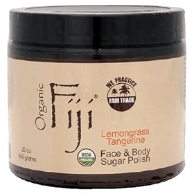 Organic Fiji Face & Body Sugar Polish, Lemongrass Tangerine, 20-Ounces