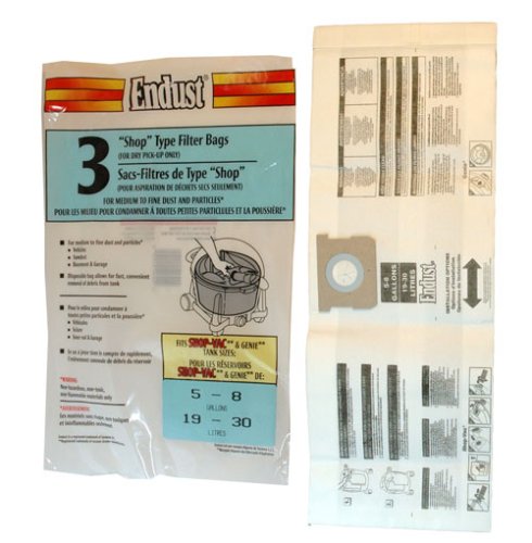 5-8 Gallon Shop Vac Vacuum Replacement Bag (3 Pack)